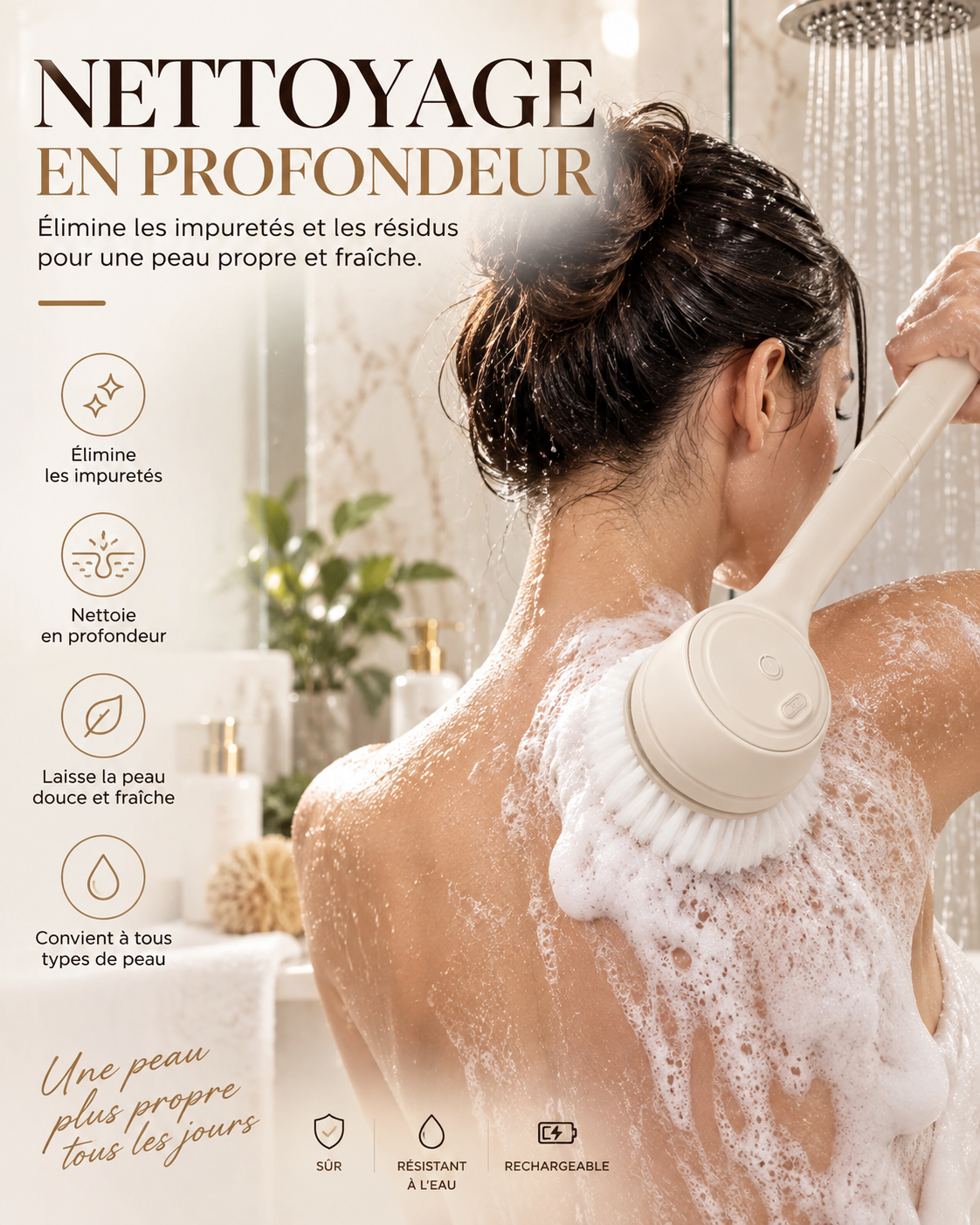 DouceShower — brosse électrique 4-en-1 pour le corps, RaSha Store